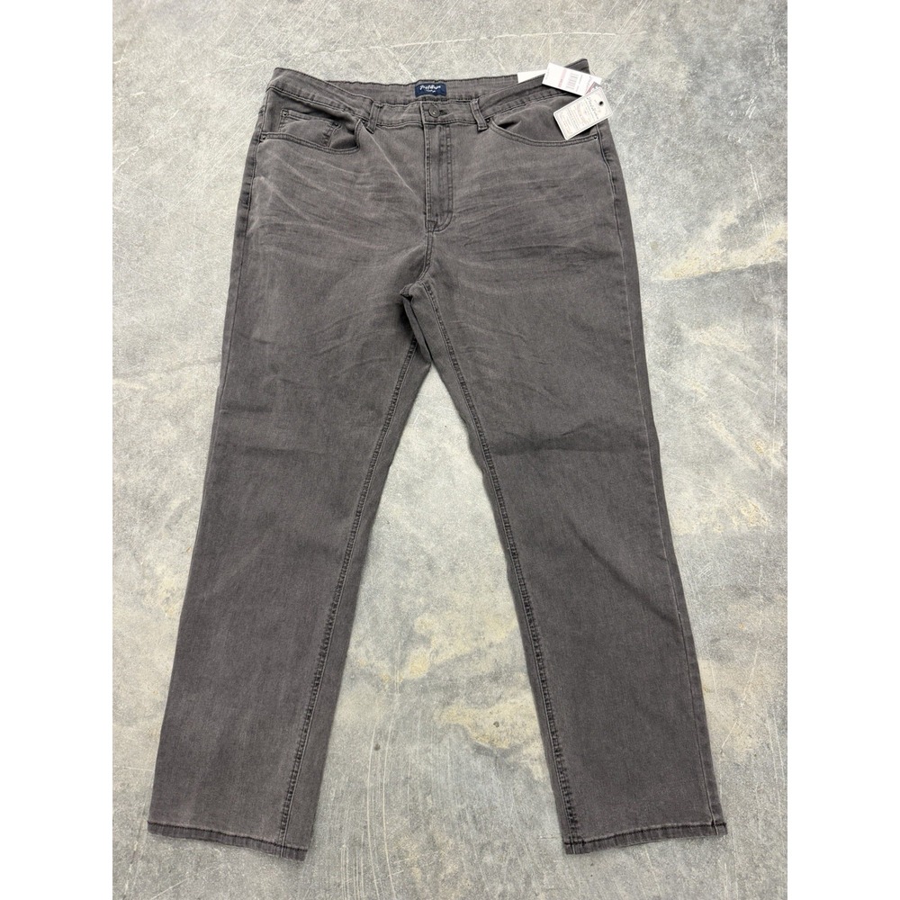 Flag & Anthem Men's Gray Denim Jeans Slim Straight Fit Mid Rise Stretch 5-Pocket